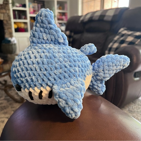 Crochet Shark Plush handmade by Petunias Patch (Me) - Picture 6 of 12